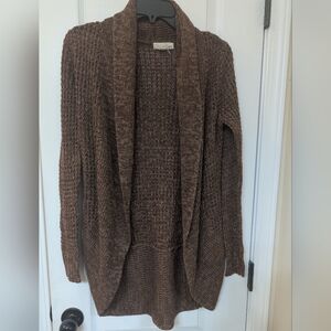 Sauci  Heathered Brown Open-Front Knit Cardigan